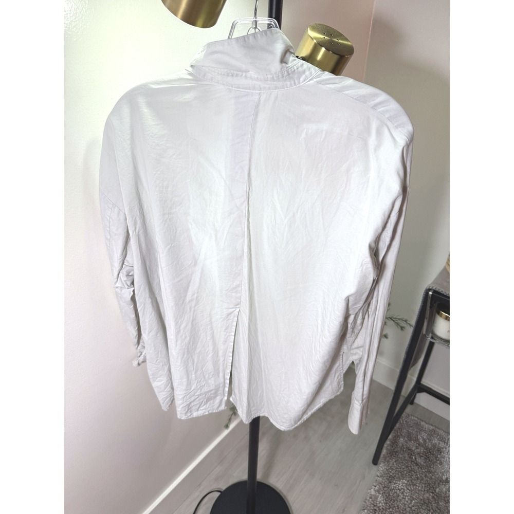Vince top Cotton Silk Blend loose fit split back work elevated minimal gray SM